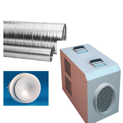 FF29 Industrial Heater with Galvanised Ducting Kit